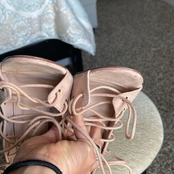 Lulus lace up stacked heel ankle booties - Picture 9 of 10